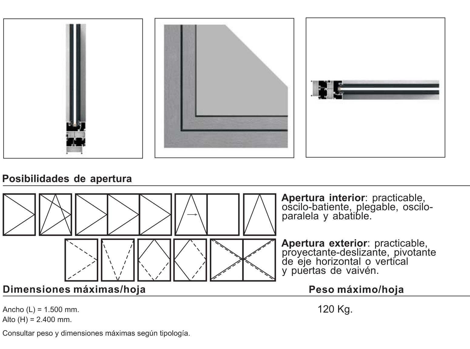 descripción ventana aluminio sin rotura